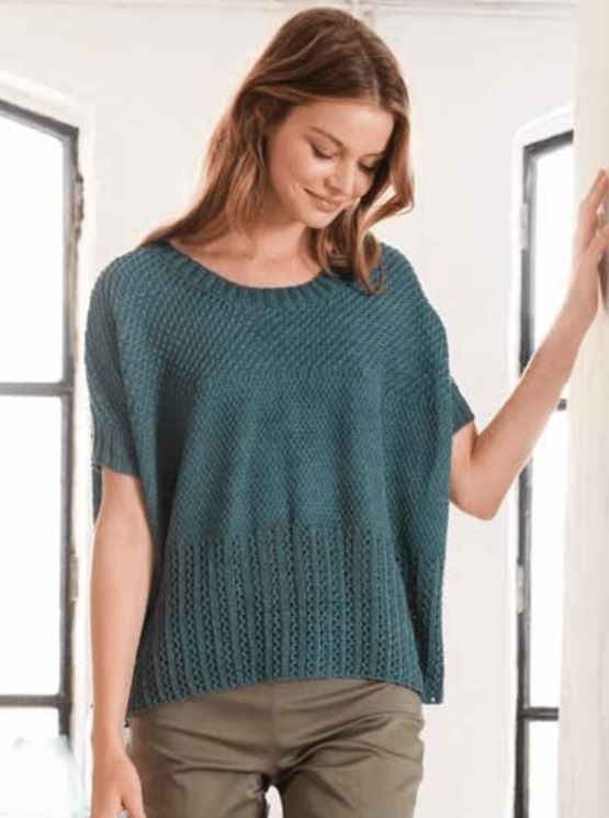 A Lana Grossa Solo Lino Pattern - Classic Pullover 16w-14 (PDF)