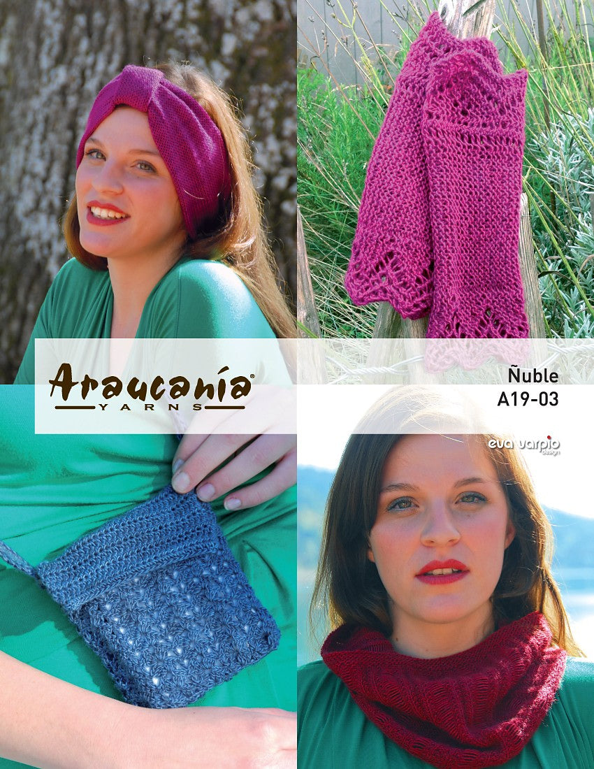 A Nuble Pattern - Headband, Wristwarmers, Purse and Cowl A19-03 (PDF) - FREE WITH ORDERS OF 6 SKEINS OF NUBLE.  ONE FREE PATTERN PER ORDER PLEASE. 