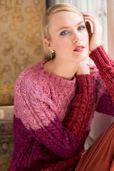 A Noro Kashirukuru or Silk Garden Solo Pattern - Colorblock Fisherman's Sweater (PDF)