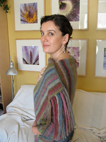 A Rowan Kidsilk Haze Pattern - Earth Stripe Wrap (PDF)