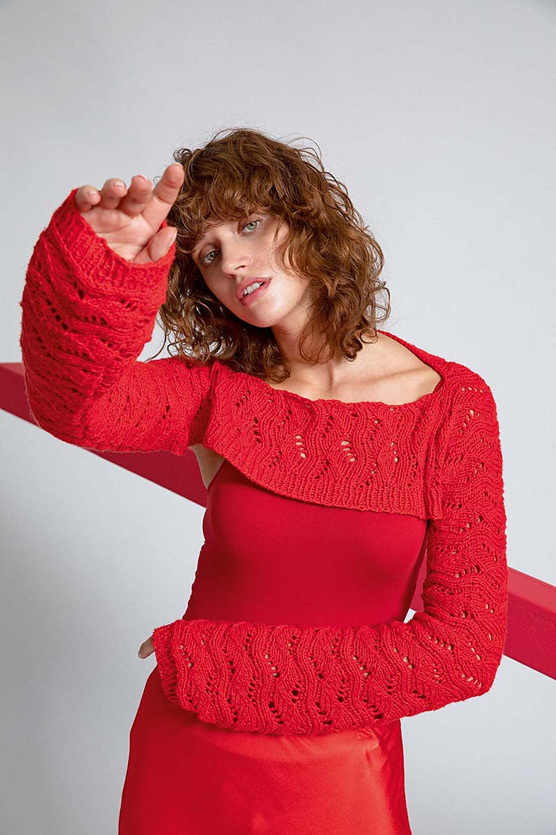 A Lang Ortica Pattern - Shrug/Bolero 280-10 - AVAILABLE ON RAVELRY (LINK & DETAILS IN DESCRIPTION)