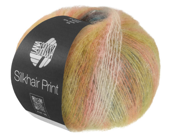 Lana Grossa SilkHair Prints - Yellow Pink Blue (Color #440)