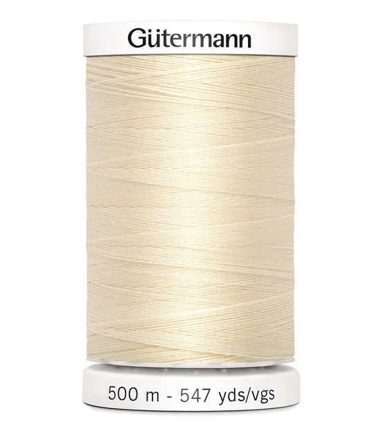 Gutermann Sew-All Polyester Thread 500 m (547 yards) - Ivory (Color #800)