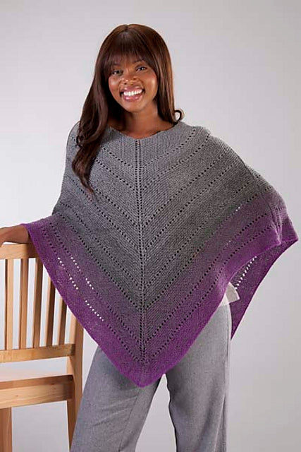 FREE with Purchase of TWO balls of Trendsetter Transitions - 5300-M Garter Eyelet Poncho Pattern (PDF)