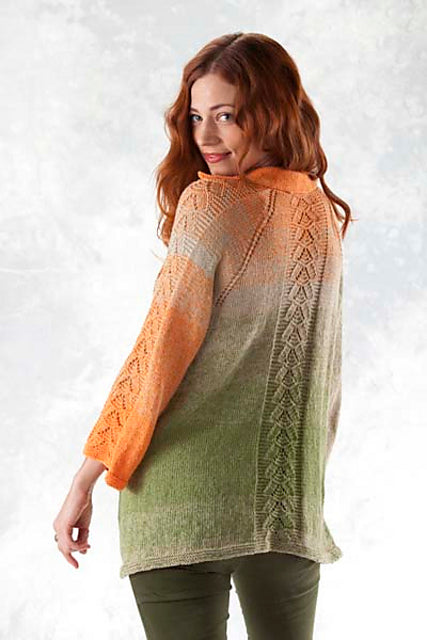 FREE with Purchase of TWO balls of Trendsetter Transitions - 5402E Neck Down Lace Panel Cardigan Pattern (PDF)
