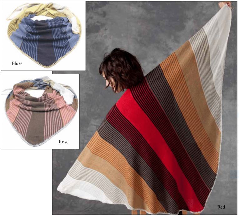 A Lana Grossa Solo Lino Pattern - Moving Stripe Triangle Shawl 5405a (PDF)