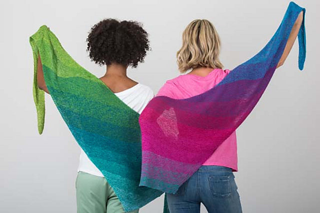 A FREE Trendsetter Pattern - 5501F Diagonal Garter St. Sail Shawl (PDF)