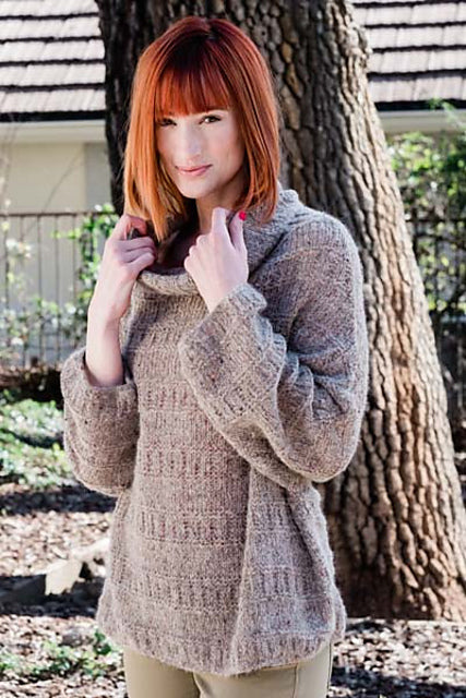 A Lana Grossa Peru Tweed Pattern - #5800L - Striped Rib Over-sized Pullover (PDF)