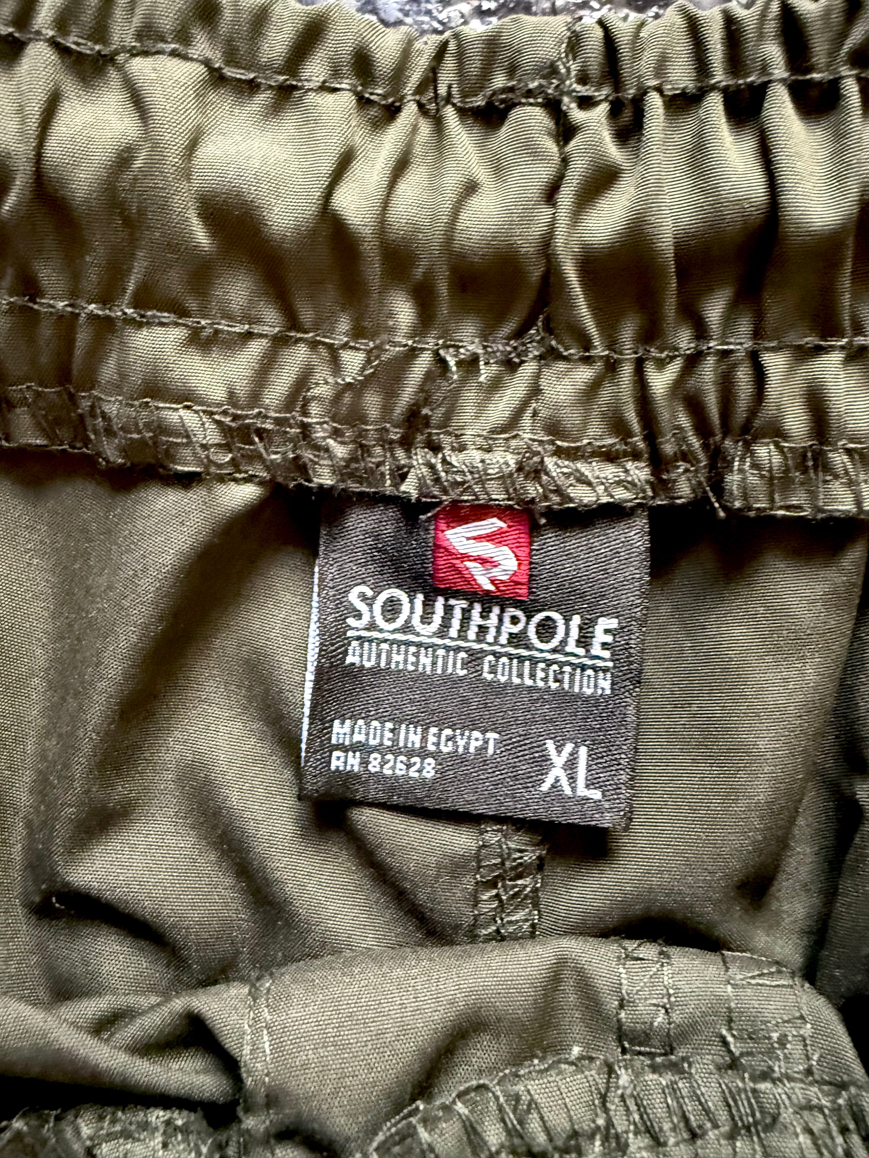 TWO PAIRS of Southpole Basic Tech Woven Nylon Cargo Shorts Men, XL, Olive