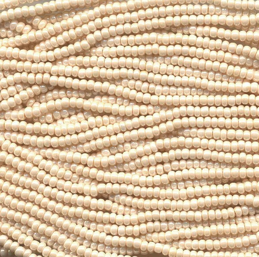 6/0 Czech Seed Beads - Eggshell (Color #46112) - Approx. 75 Gram Hank