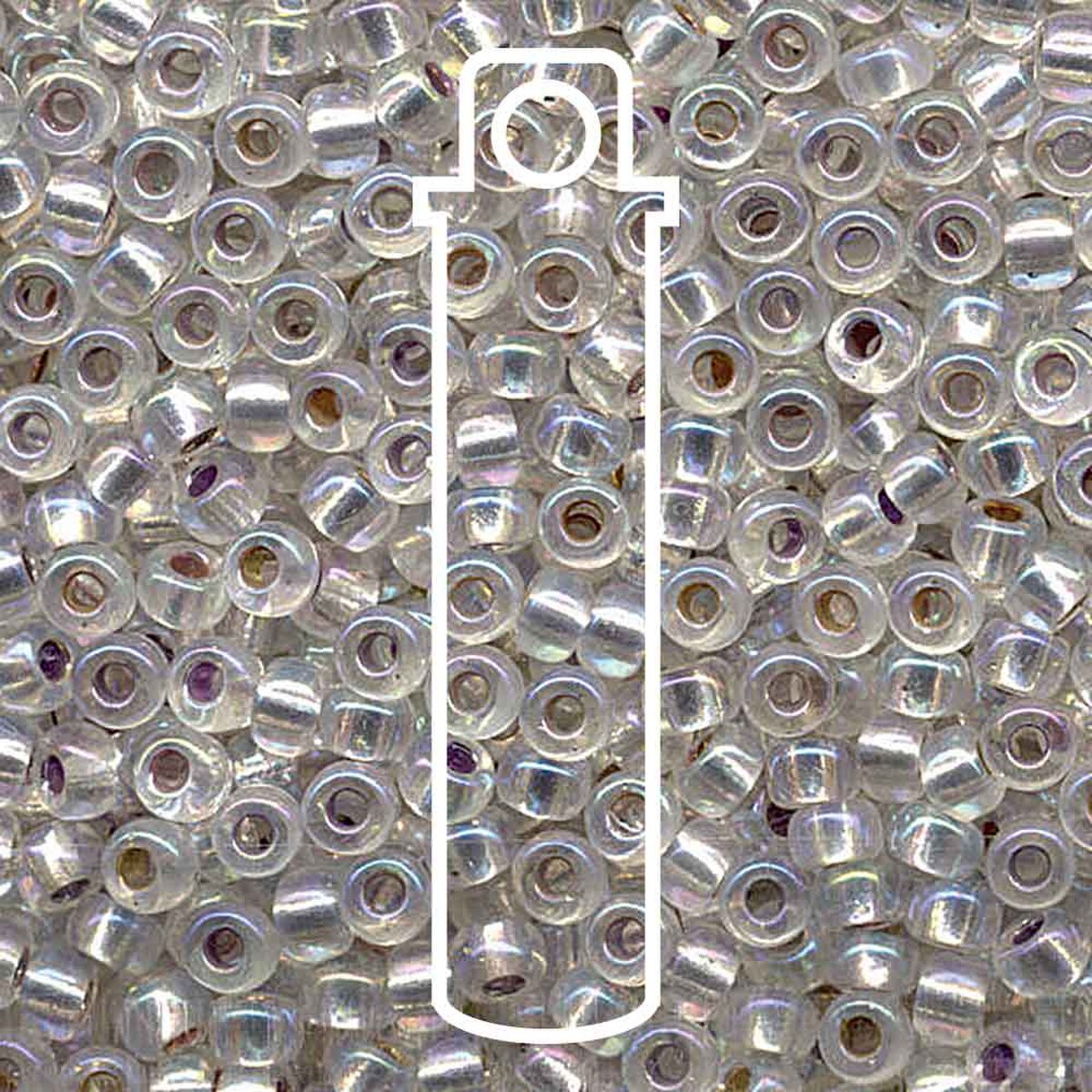 Miyuki Japanese Seed Beads Size 6/0 - Miyuki Aurora Borealis Crystal (Color #91001)