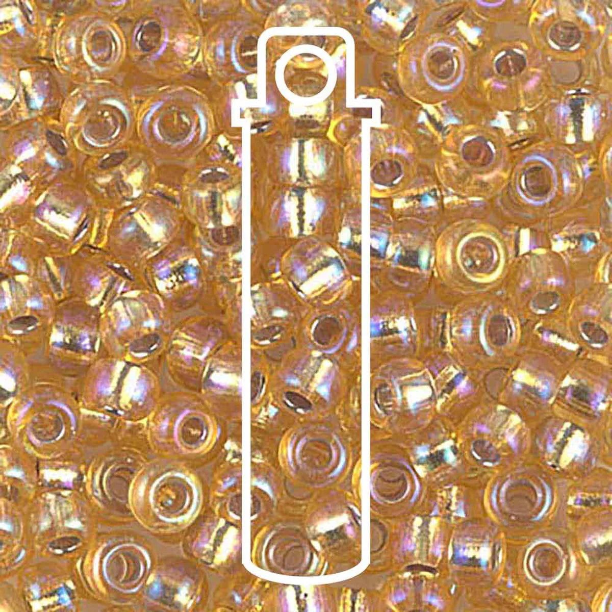 Miyuki Japanese Seed Beads Size 6/0 - Silver Lined Gold Aurora Borealis (Color #91003)