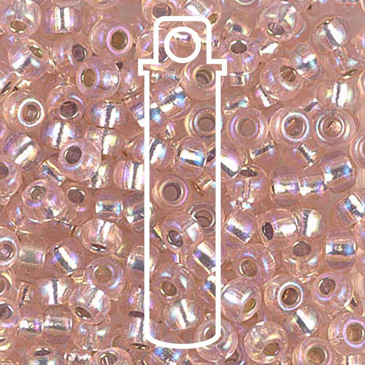 Miyuki Japanese Seed Beads Size 6/0 - Silver Lined Blush Aurora Borealis (Color #91023)