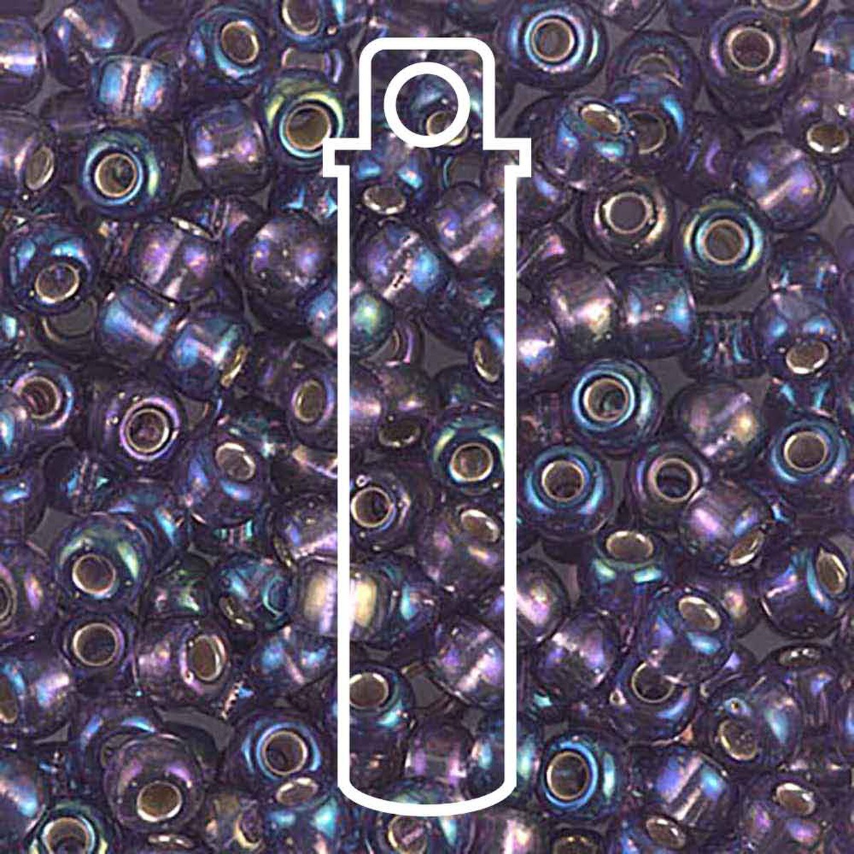 Miyuki Japanese Seed Beads Size 6/0 - Silver Lined Amethyst Aurora Borealis (Color #91024)