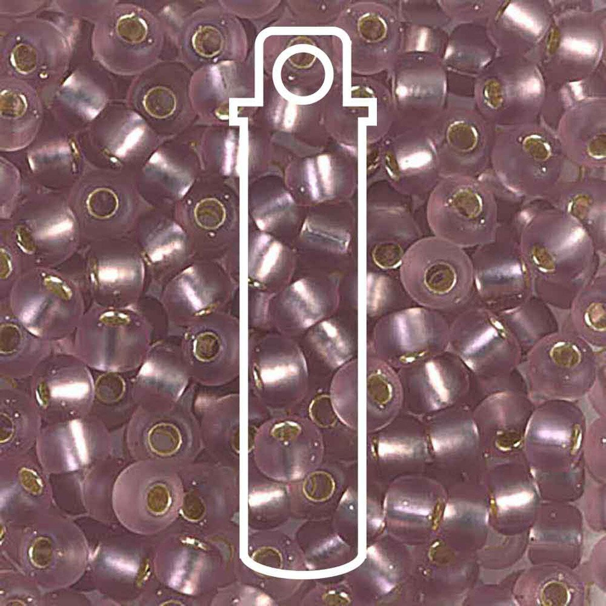 Miyuki Japanese Seed Beads Size 6/0 - Matte Silver Lined Smoky Amethyst (Color #912F)