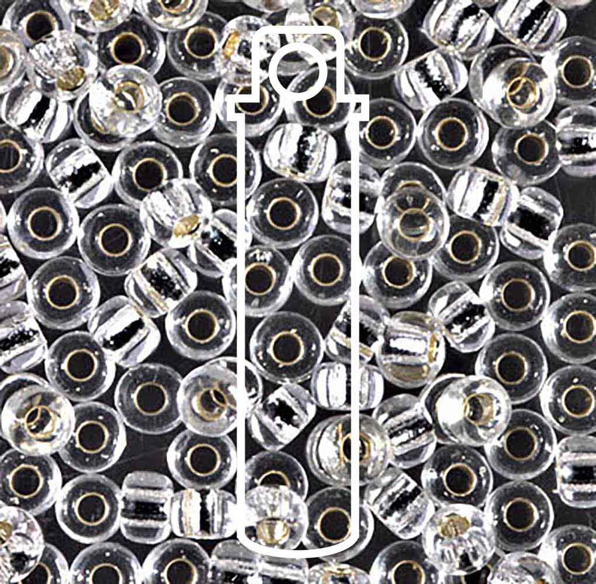 Miyuki Japanese Seed Beads Size 6/0 - Silver Lined Crystal (Color #9131S) 20 Gram Tube