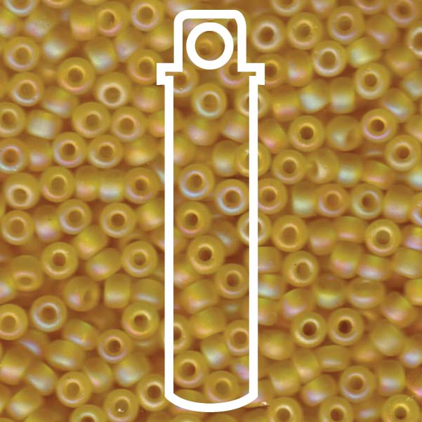 Miyuki Japanese Seed Beads Size 6/0 - Matte Transparent Yellow Aurora Borealis (Color #9136FR)