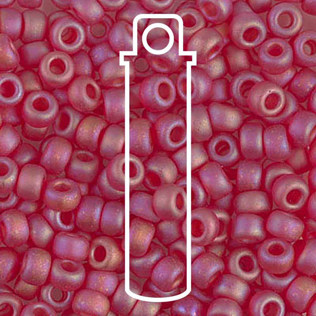 Miyuki Japanese Seed Beads Size 6/0 - Matte Translucent Aurora Borealis Red (Color #9141FR)