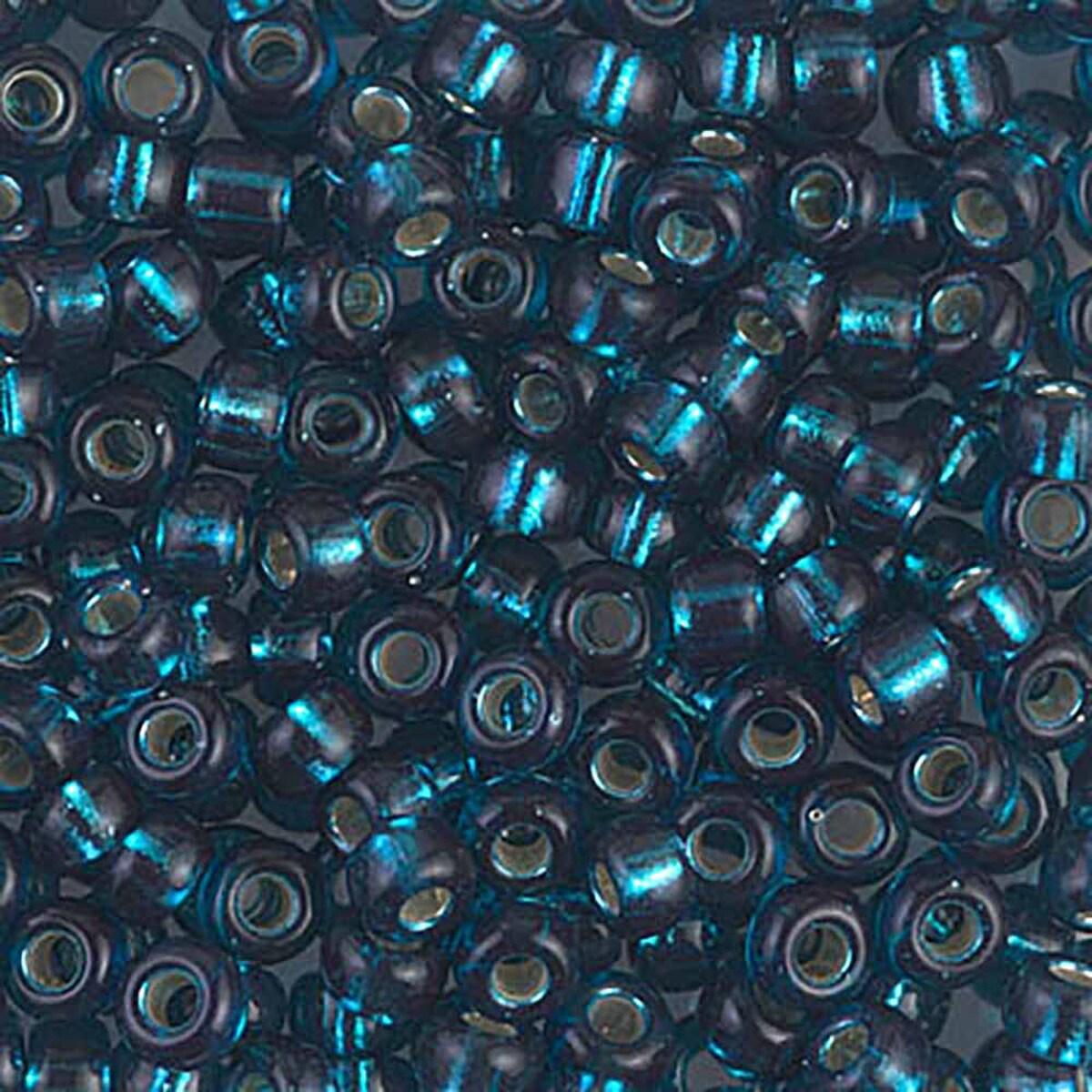 Miyuki Japanese Seed Beads Size 6/0 - Dyed Silver Lined Blue Zircon (Color #91425) 250 Gram Bag