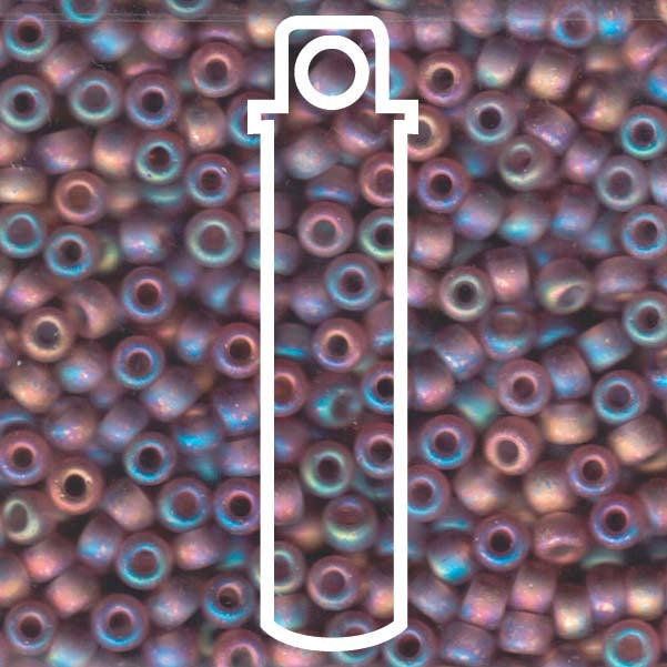 Miyuki Japanese Seed Beads Size 6/0 - Matte Transparent Smoky Amethyst with Iridescent Coating (6-9142FR-TB)