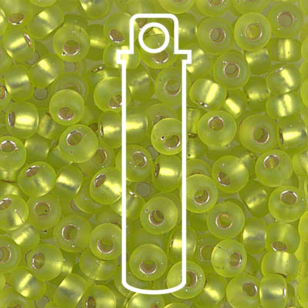 Miyuki Japanese Seed Beads Size 6/0 - Silver Lined Chartreuse (Color #914F)