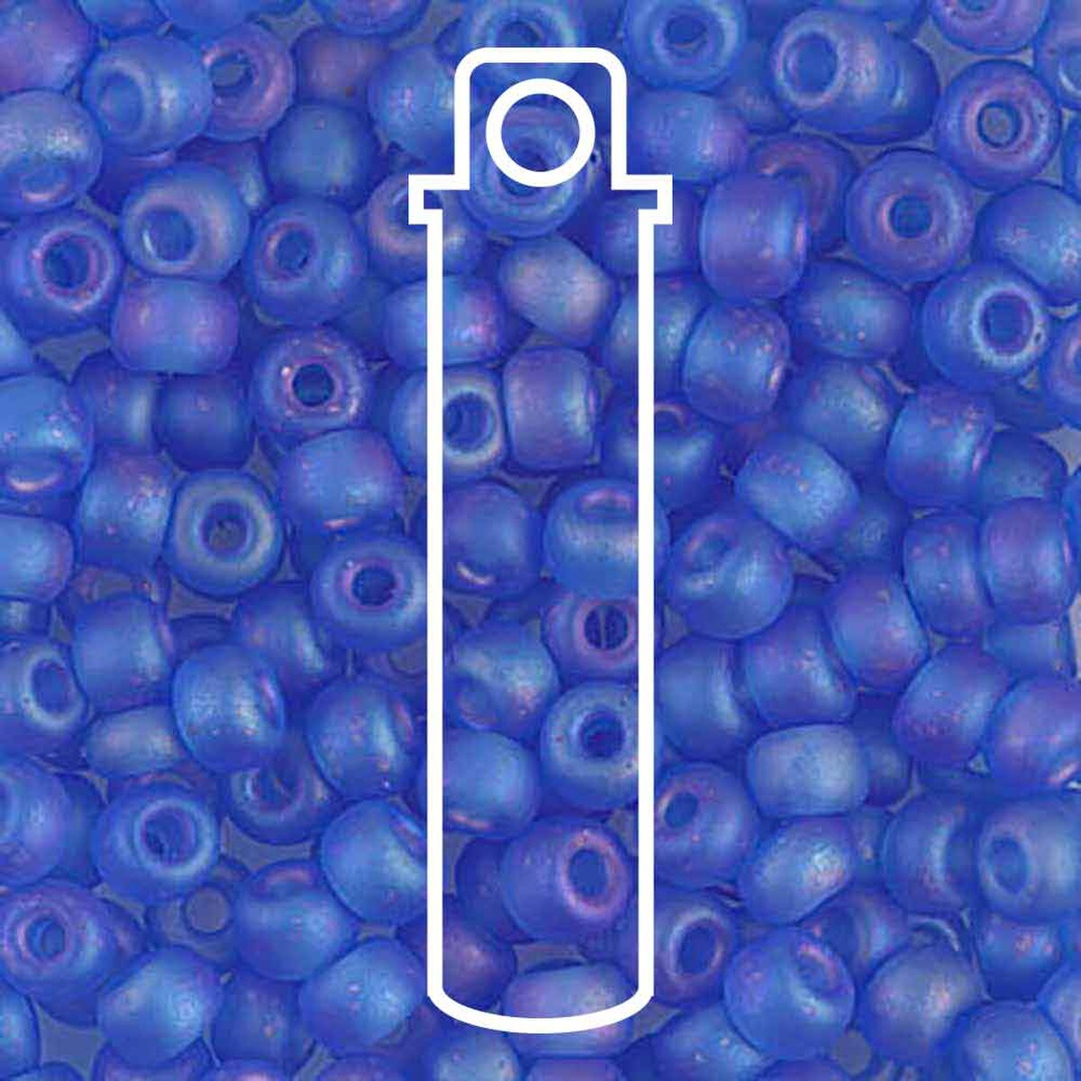 Miyuki Japanese Seed Beads Size 6/0 - Matte Translucent Sapphire Aurora Borealis (Color #9150FR)