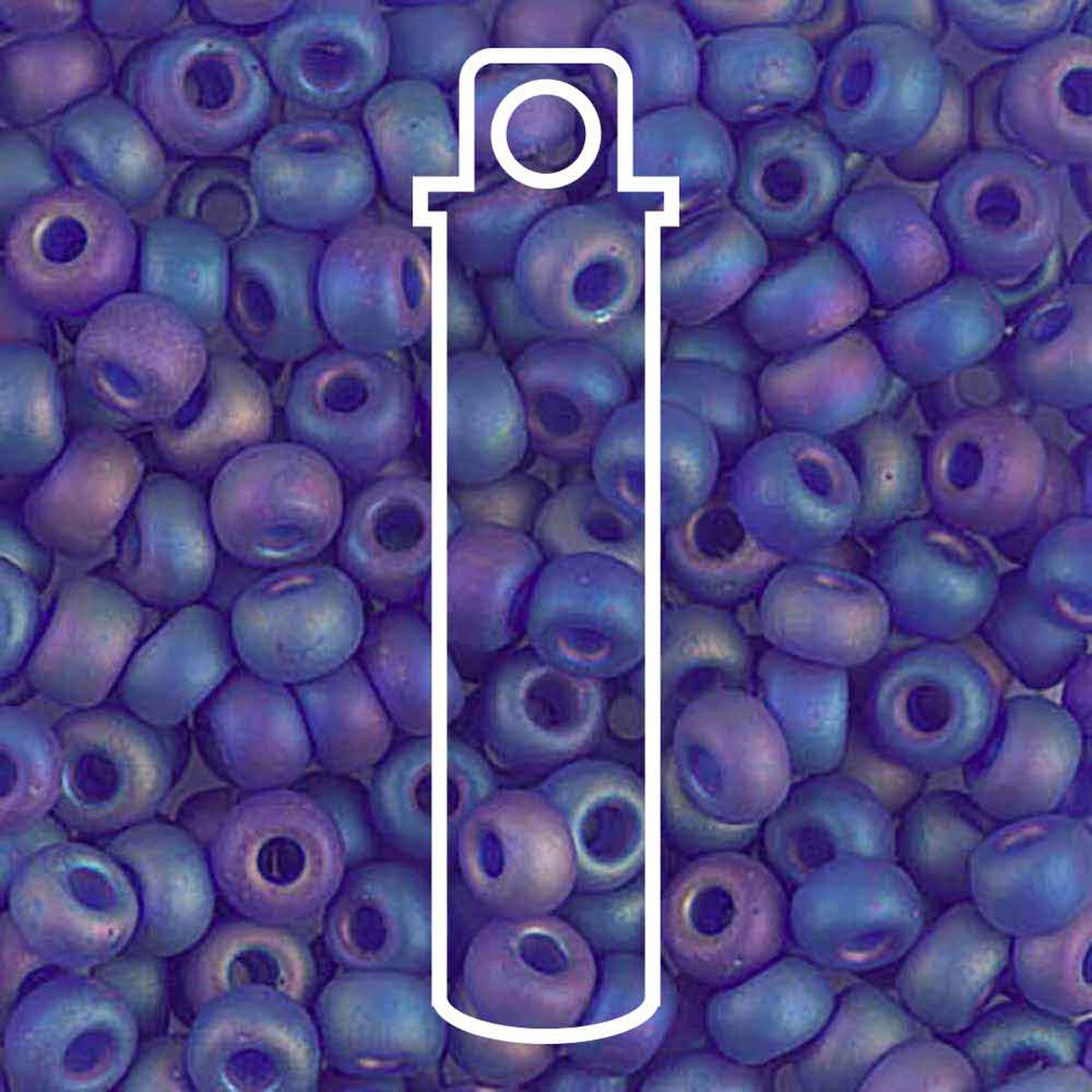 Miyuki Japanese Seed Beads Size 6/0 - Matte Translucent Cobalt Aurora Borealis (Color #9151FR)