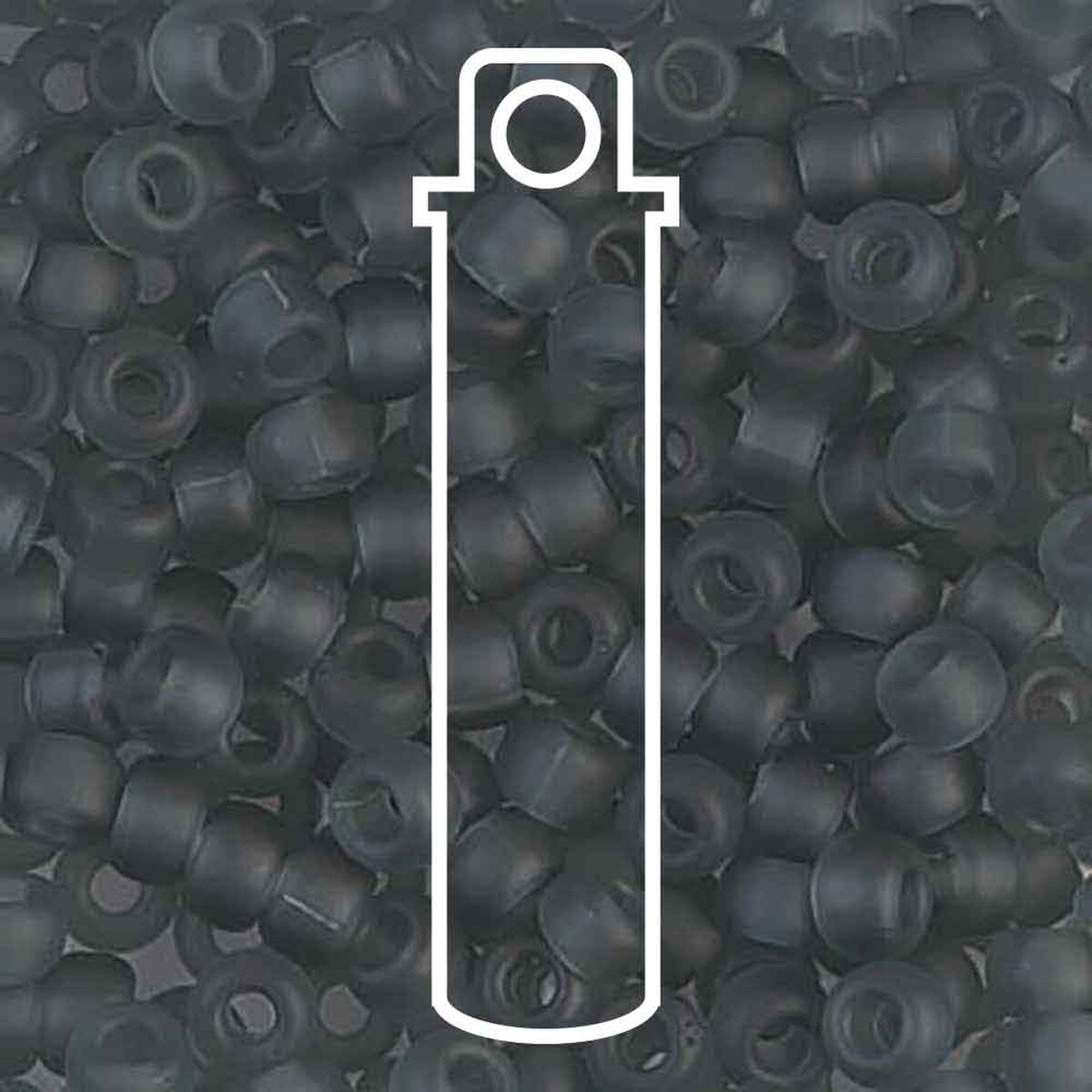 Miyuki Japanese Seed Beads Size 8/0 - Matte TR Gray (Color #9152F) 22 Gram Tube