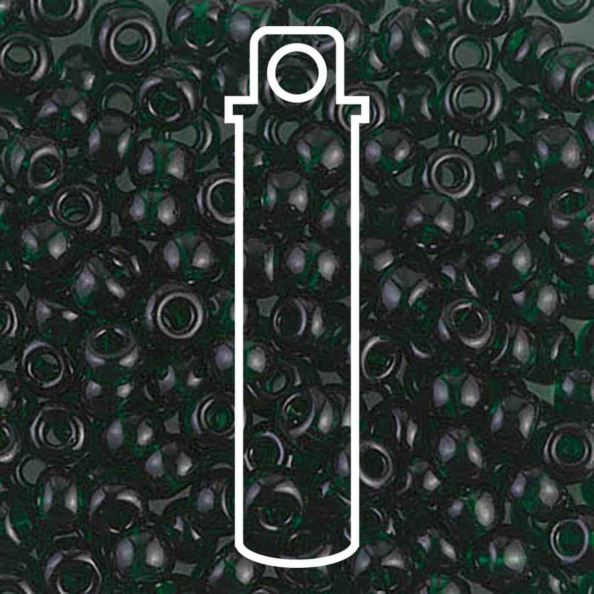 Miyuki Japanese Seed Beads Size 6/0 - Transparent Dark Emerald (Color #9156)