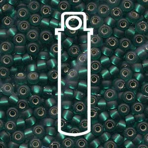 Miyuki Japanese Seed Beads Size 6/0 - Miyuki Matte Silver Lined Emerald (6-917F-TB)