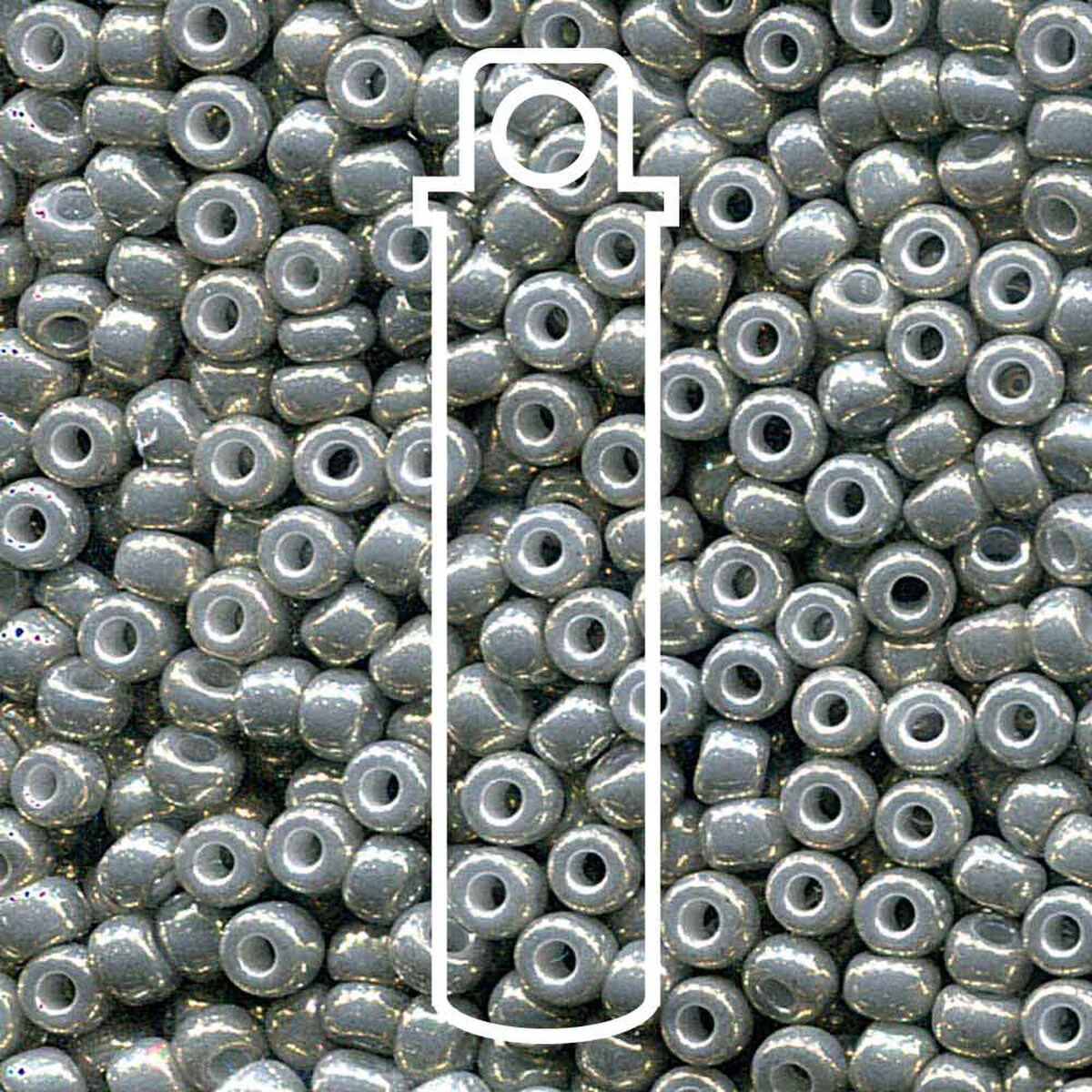 Miyuki Japanese Seed Beads Size 6/0 - Galvanized Gray Luster (Color #91865) 20 Gram Tube