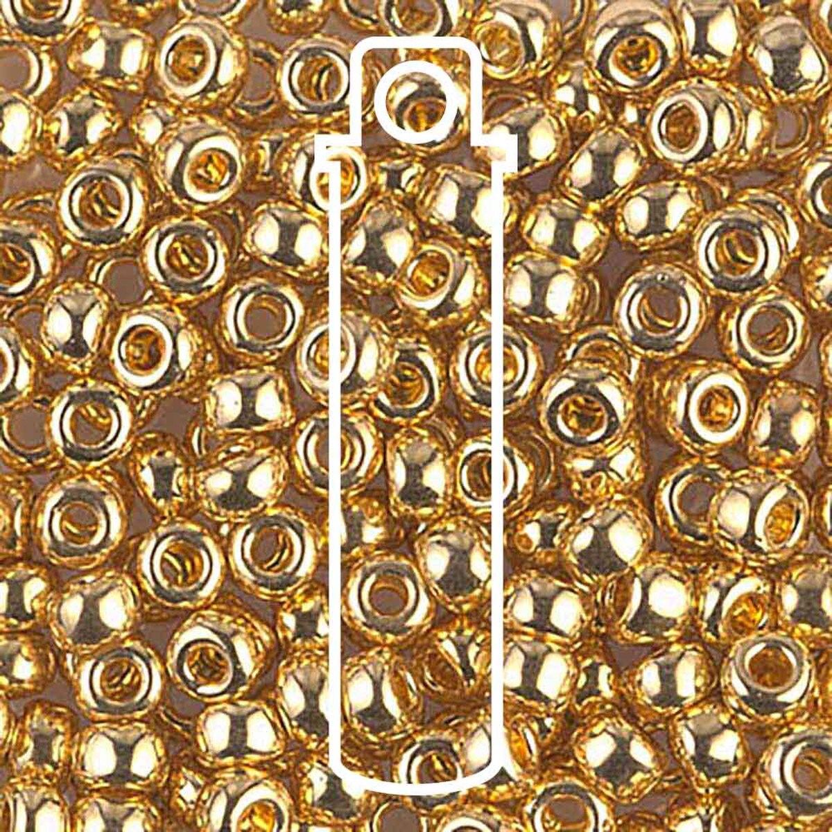 Miyuki Japanese Seed Beads Size 6/0 - 24KT Gold Plated (Color #9191) 20 Gram Tube