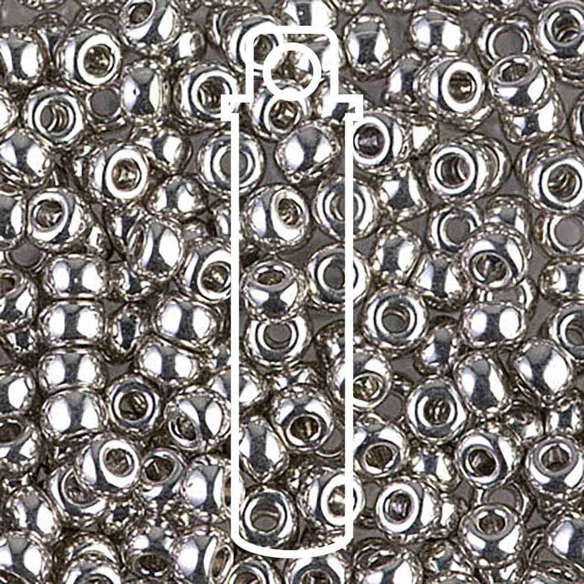 Miyuki Japanese Seed Beads Size 6/0 - Palladium Plated (Color #9194) 20 Gram Tube