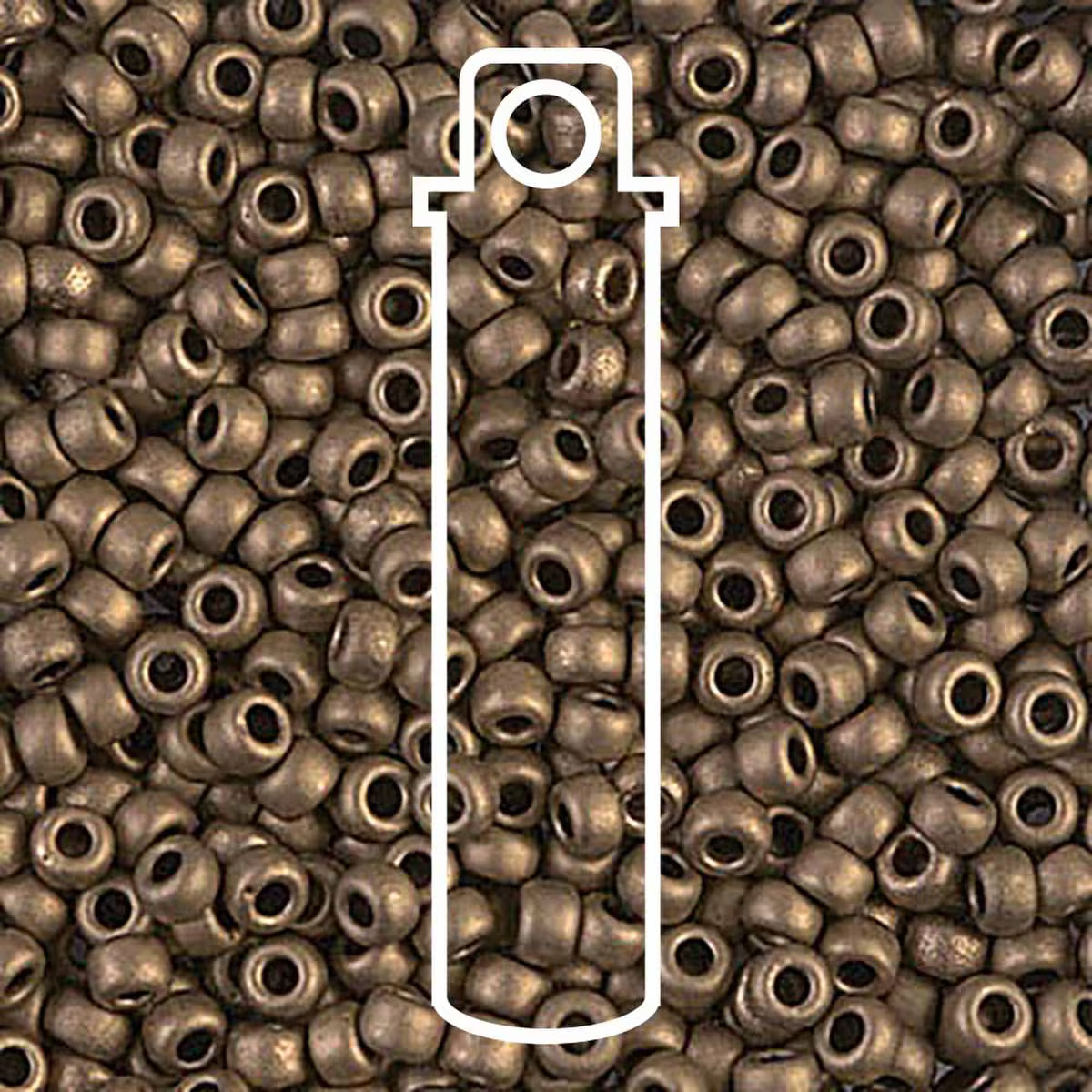 Miyuki Japanese Seed Beads Size 6/0 - Matte Metallic Bronze (Color #92006) 20 Gram Tube