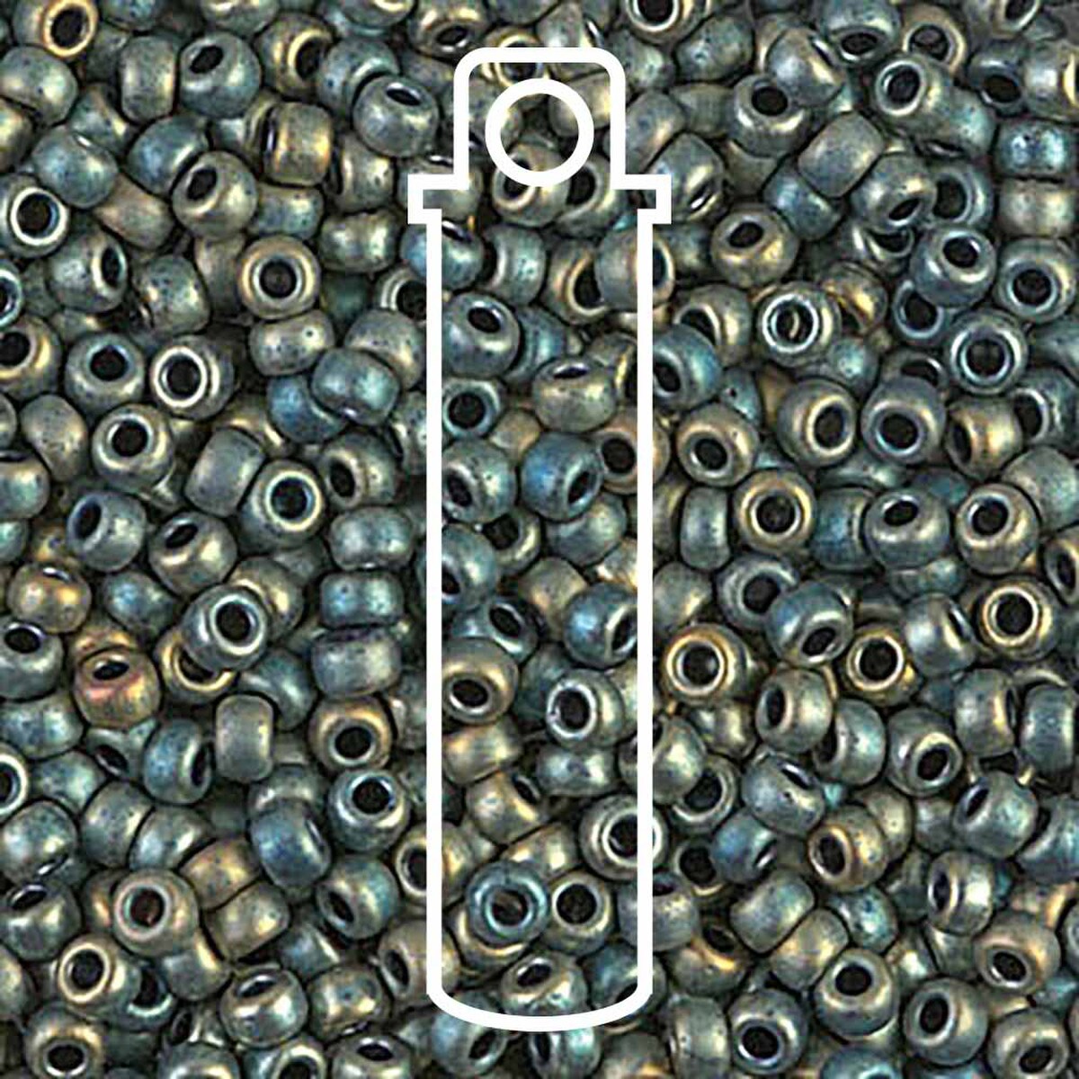 Miyuki Japanese Seed Beads Size 6/0 - Matte Metallic Patina Iris (Color #92008)