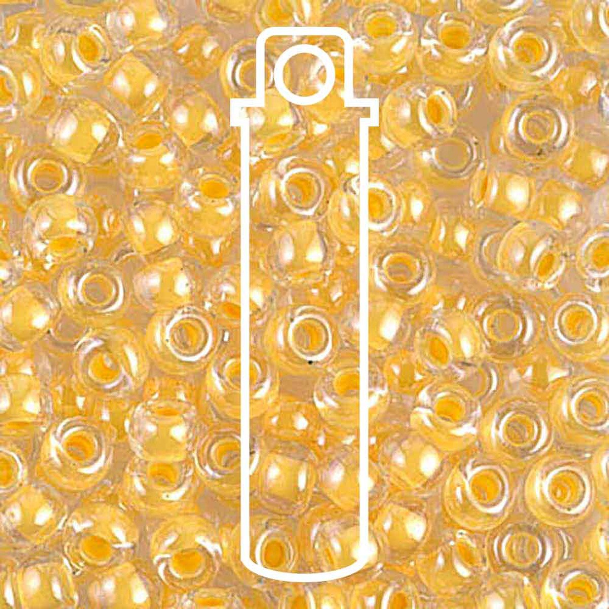 Miyuki Japanese Seed Beads Size 6/0 - Lemon Lined Crystal (Color #9202) 20 Gram Tube