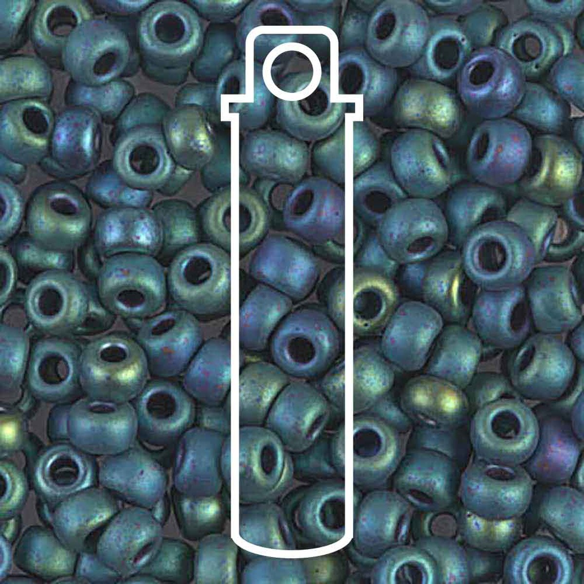 Miyuki Japanese Seed Beads Size 6/0 - Matte Metallic Blue Green (Color #92064)