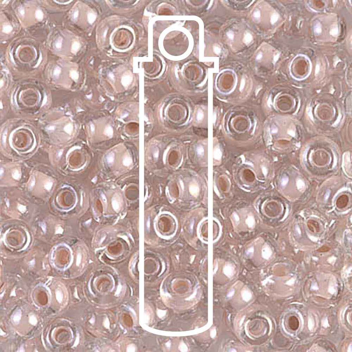 Miyuki Japanese Seed Beads Size 6/0 - Blush Lined Crystal (Color #9215)