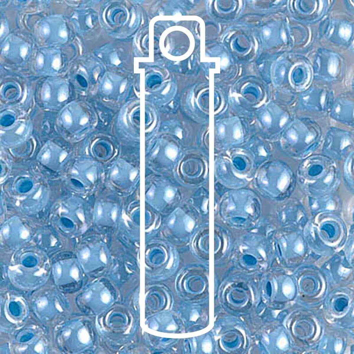 Miyuki Japanese Seed Beads Size 6/0 - Sky Blue Lined Crystal (Color #9221)