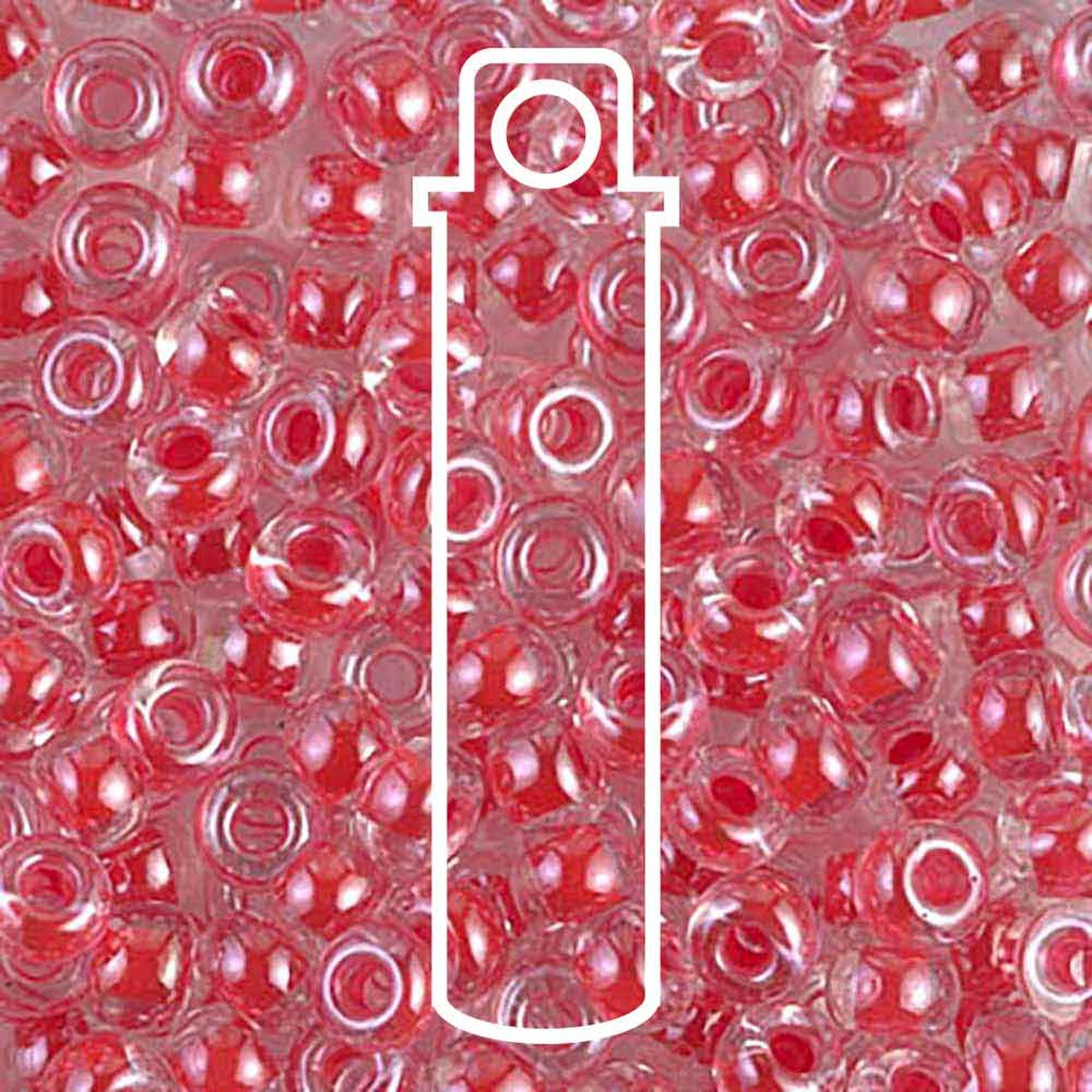 Miyuki Japanese Seed Beads Size 6/0 - Dark Coral Lined Crystal (Color #9226)
