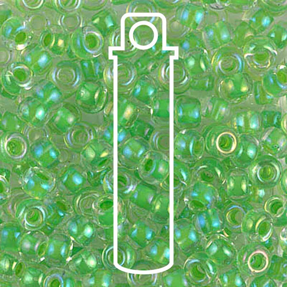 Miyuki Japanese Seed Beads Size 6/0 - Light Green Lined Crystal (Color #9228)