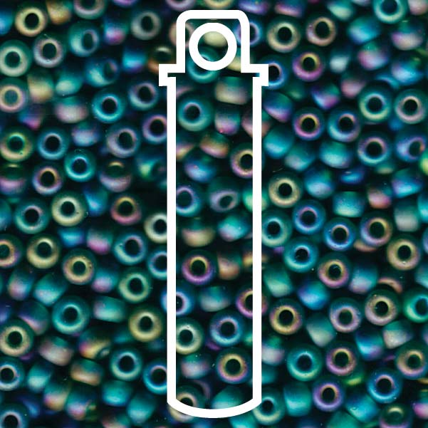 Miyuki Japanese Seed Beads Size 6/0 - Matte Transparent Aurora Borealis Teal (Color #92405FR)