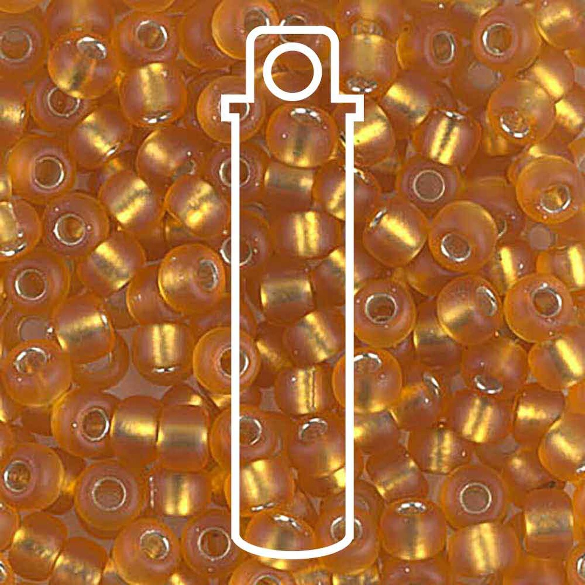 Miyuki Japanese Seed Beads Size 6/0 - Matte Silver Lined Topaz (Color #92422F)