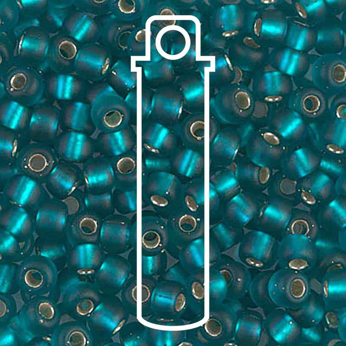Miyuki Japanese Seed Beads Size 6/0 - Matte Silver Lined Teal (Color #92425F)