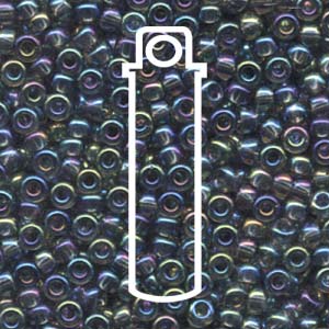 Miyuki Japanese Seed Beads Size 6/0 - Round Transparent Gray Aurora Borealis (Color #9249)
