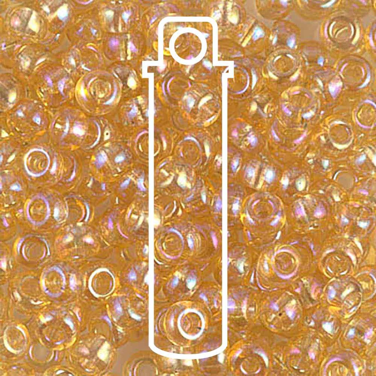 Miyuki Japanese Seed Beads Size 6/0 - Transparent Light Topaz Aurora Borealis (Color #9251)