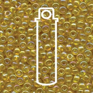 Miyuki Japanese Seed Beads Size 6/0 - Transparent Yellow with Iridescent Coating (6-9252-TB)