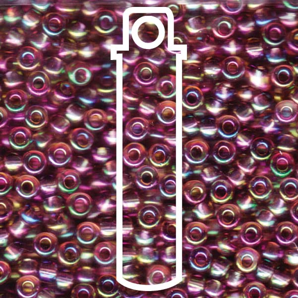 Miyuki Japanese Seed Beads Size 6/0 - Transparent Dark Smokey Amethyst with Iridescent Coating (6-9256D-TB)