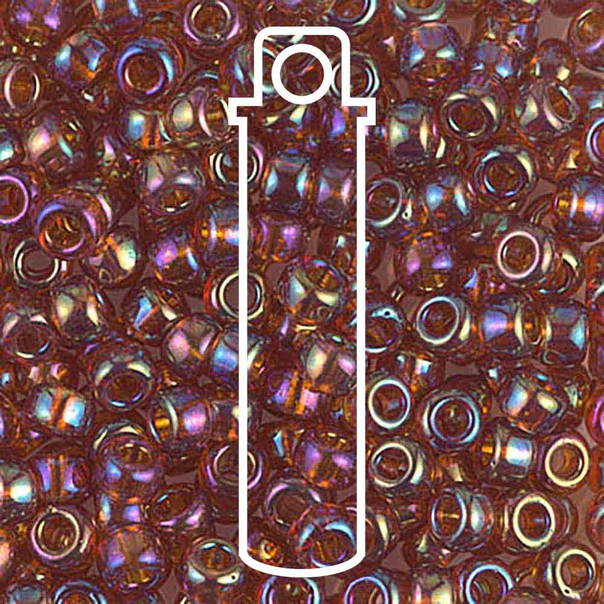 Miyuki Japanese Seed Beads Size 6/0 - Transparent Topaz Aurora Borealis (Color #9257)