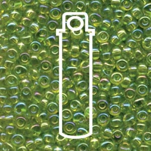 Miyuki Japanese Seed Beads Size 6/0 - Transparent Chartruese with Iridescent Coating (6-9258-TB)